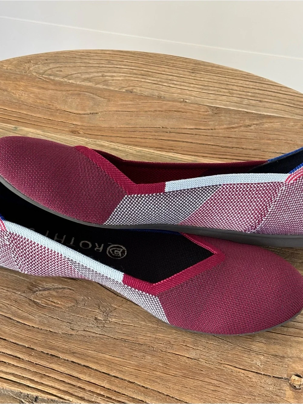 Rothy’s Limited Edition Berry Colorblock Round Toe Flats Women's Size 10.5